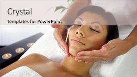  Presentation with esthetic - Audience pleasing PPT layouts consisting of esthetic - beauty treatment backdrop and a  colored foreground