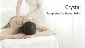  Presentation with back pack tourism - Slide deck featuring esthetician who massages a back background and a white colored foreground