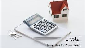  Presentation with real estate growth - Presentation theme featuring estimate cost - mortgage real estate and property background and a  colored foreground