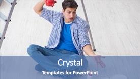  Presentation with budget - Beautiful presentation featuring estimate cost - young man overspending his budget backdrop and a  colored foreground