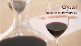  Presentation with wine tasting - Colorful slide set enhanced with estimating red wine in wineglass at tasting backdrop and a lemonade colored foreground