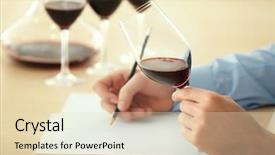  Presentation with wine tasting - Amazing presentation theme having estimation - sommelier estimating red wine backdrop and a lemonade colored foreground