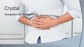  Presentation with stomach - Cool new PPT layouts with young beautiful dancer in beige backdrop and a sky blue colored foreground