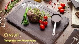  Presentation with tenderloin - Presentation theme consisting of estonian-beef-tenderloin-steak-delicious background and a tawny brown colored foreground