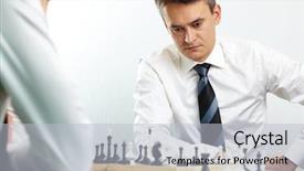  Presentation with chess - Presentation design enhanced with estrategia empresarial - image of businessman thinking while background and a light gray colored foreground