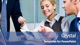  Presentation with employees - Theme having estrategia empresarial - portrait of executive employees looking background and a  colored foreground