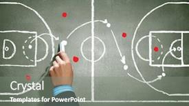  Presentation with football - Cool new PPT theme with estrategias - close up image of human backdrop and a gray colored foreground