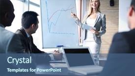  Presentation with happy image - PPT theme with estrategias - image of happy teacher talking background and a ocean colored foreground