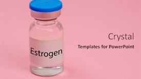  Presentation with female hormone - PPT layouts enhanced with estrogen-hormone-injection-vial background and a  colored foreground