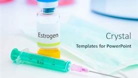  Presentation with hormone - Slides consisting of estrogen-hormone-injection-vial background and a sky blue colored foreground