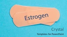  Presentation with hormone - Theme featuring estrogen-transdermal-patch-hormone-therapy background and a  colored foreground