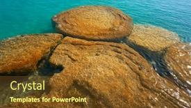  Presentation with lagoon - Cool new PPT theme with estromatolitos stromatolites in bacalar lagoon of mexico in quintana roo backdrop and a tawny brown colored foreground