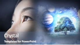  Presentation with solar system - Audience pleasing presentation theme consisting of composite image of solar system backdrop and a ocean colored foreground