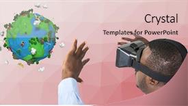  Presentation with digital - Colorful presentation enhanced with animation globe map - digital composite of businessman wearing backdrop and a lemonade colored foreground