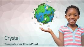  Presentation with compost green earth - Amazing presentation design having animation globe map - digital composite of portrait backdrop and a sky blue colored foreground