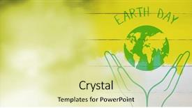  Presentation with earth day - Beautiful theme featuring earth day drawing on white backdrop and a soft green colored foreground