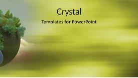  Presentation with green planet - PPT theme having trees and river with blurry background and a yellow colored foreground