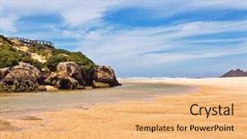  Presentation with algarve - PPT theme enhanced with estuaries - estuary of the aljezur river background and a coral colored foreground