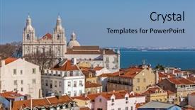  Presentation with monastery - PPT layouts having estuaries - sao vicente de fora monastery background and a teal colored foreground