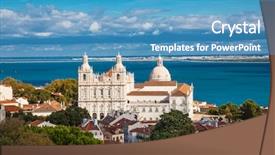  Presentation with monastery - Colorful slide deck enhanced with estuaries - sao vicente de fora monastery backdrop and a teal colored foreground