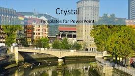  Presentation with machinac bridge - Colorful slide deck enhanced with estuaries - view of the estuary backdrop and a light blue colored foreground