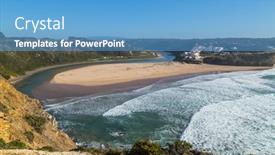  Presentation with algarve - PPT theme with estuary-of-the-aljezur-river background and a teal colored foreground