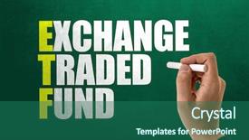  Presentation with free trade - Slides with etf - exchange traded fund background and a ocean colored foreground