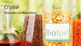  Presentation with fuel - Beautiful PPT theme featuring ethanol - conceptual photo of bio fuel backdrop and a blonde colored foreground