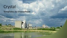  Presentation with factory - Slides featuring ethanol - factory background and a light blue colored foreground