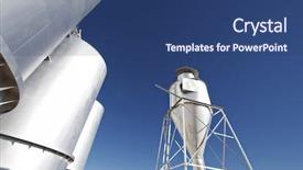  Presentation with sky blue - Slides consisting of ethanol - grain silos with blue sky background and a ocean colored foreground