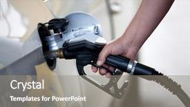  Presentation with ethanol - Slide deck consisting of ethanol - silver car at gas station background and a gray colored foreground