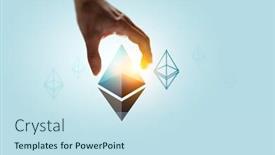  Presentation with crypto money - PPT theme consisting of ethereum crypto currency as making money concept background and a sky blue colored foreground
