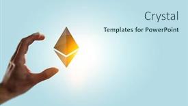  Presentation with crypto money - Slide set featuring ethereum-crypto-currency-as-making background and a sky blue colored foreground