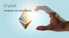  Presentation with crypto money - Amazing presentation theme having ethereum-crypto-currency-as-making backdrop and a sky blue colored foreground