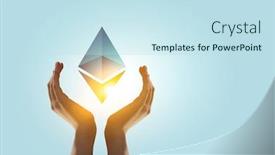  Presentation with crypto money - Theme with ethereum-crypto-currency-as-making background and a sky blue colored foreground