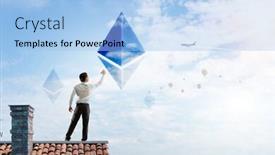  Presentation with crypto - Amazing theme having ethereum-crypto-currency-sign-mixed backdrop and a light blue colored foreground