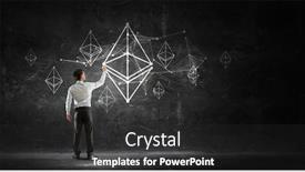  Presentation with crypto - PPT theme consisting of ethereum-crypto-currency-sign-mixed background and a dark gray colored foreground