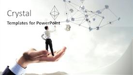  Presentation with crypto - Slide deck consisting of ethereum-crypto-currency-sign-mixed background and a white colored foreground