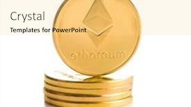  Presentation with cryptocurrency - Colorful PPT theme enhanced with ethereum-digital-cryptocurrency-altcoins-money backdrop and a blonde colored foreground