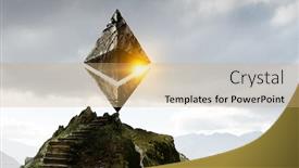  Presentation with stone - Presentation theme enhanced with ethereum symbol made of stone background and a coral colored foreground