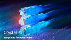  Presentation with internet communication - PPT theme having ethernet-cable-lan-internet-wire background and a teal colored foreground