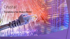  Presentation with internet communication - Slides with ethernet-cable-lan-internet-wire background and a coral colored foreground