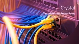  Presentation with network cable - Amazing presentation having ethernet cable on network switches backdrop and a violet colored foreground