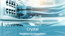  Presentation with switches - Beautiful theme featuring ethernet cable on network switches backdrop and a teal colored foreground