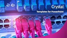  Presentation with ethernet - Cool new presentation with ethernet cables connected to internet backdrop and a ocean colored foreground