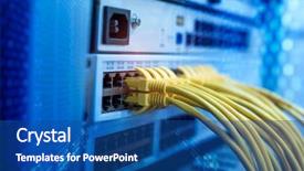  Presentation with information technology - Amazing presentation design having ethernet cables connected to internet backdrop and a ocean colored foreground