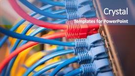  Presentation with ethernet - Theme having ethernet cables connected to internet background and a teal colored foreground