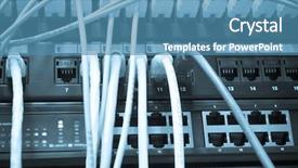  Presentation with ethernet - Colorful PPT theme enhanced with ethernet-cables-maze-connected backdrop and a teal colored foreground