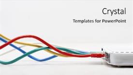  Presentation with ethernet - Presentation theme with ethernet cables plugged background and a white colored foreground
