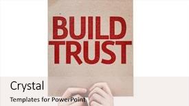  Presentation with build - Presentation enhanced with ethic related - build trust card isolated background and a lemonade colored foreground